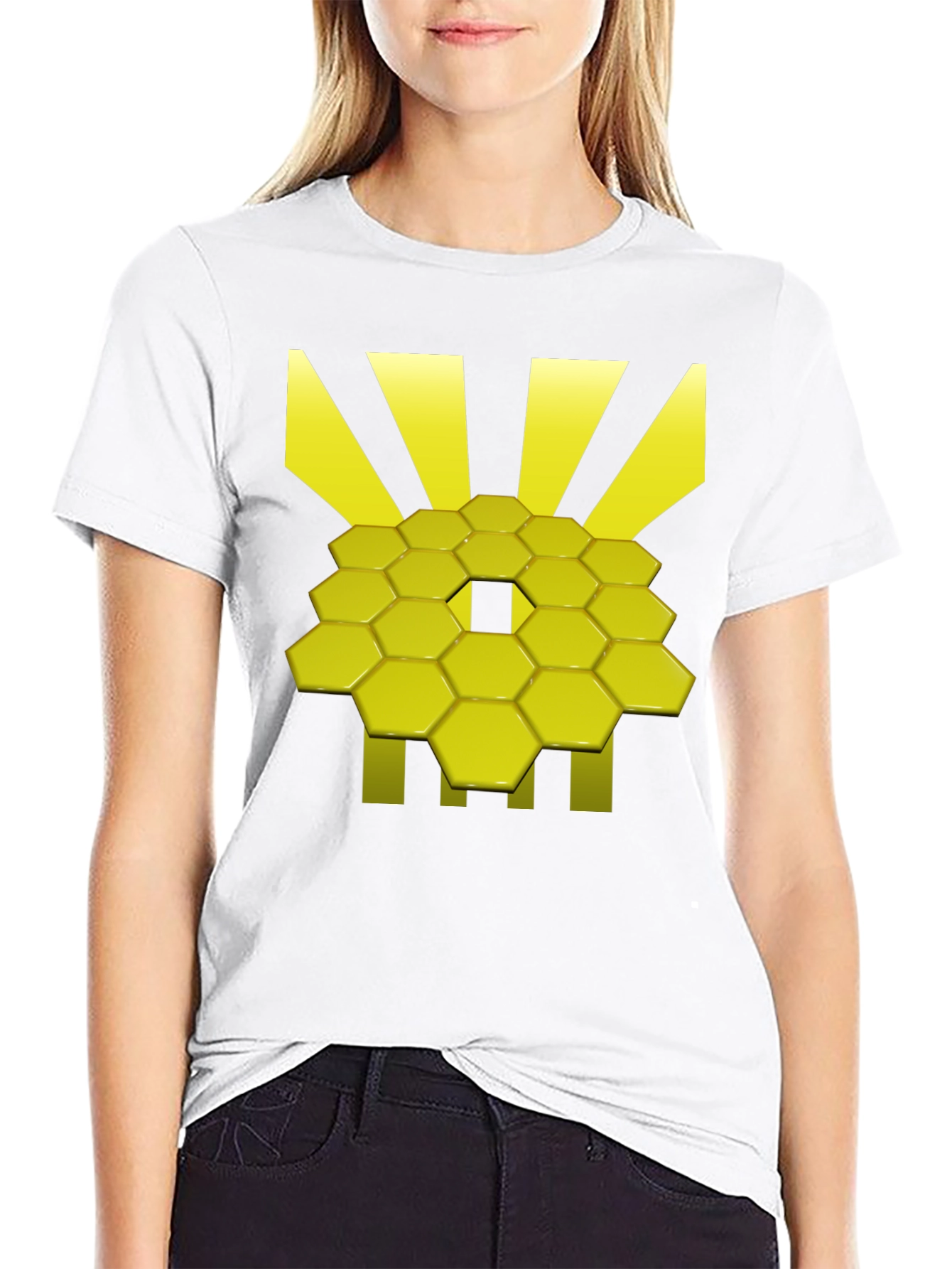 Geometric Hexagon Graphic Tee - Modern Style