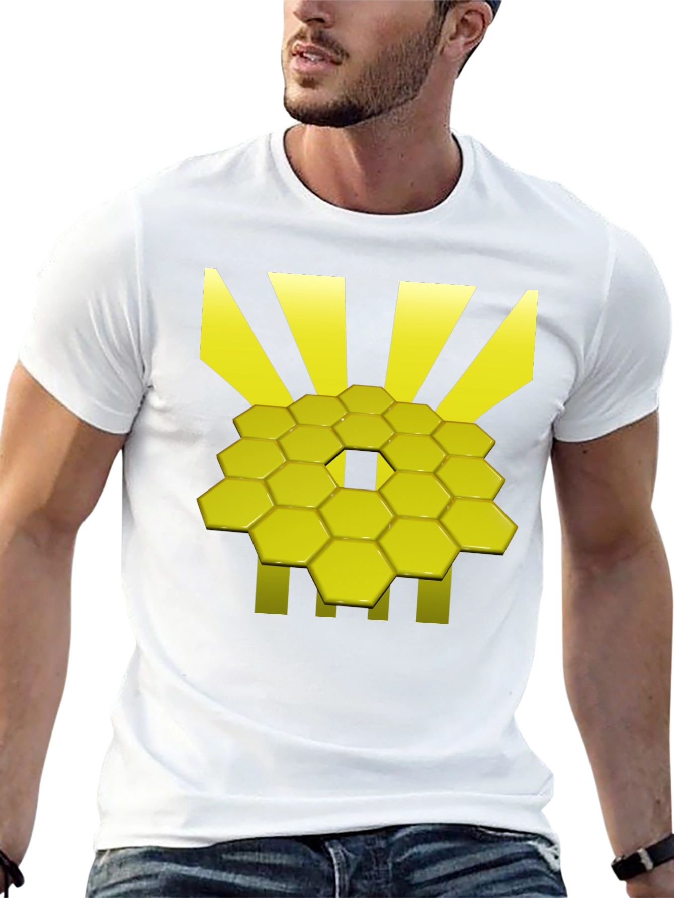 Geometric Hexagon Graphic Tee - Modern Style