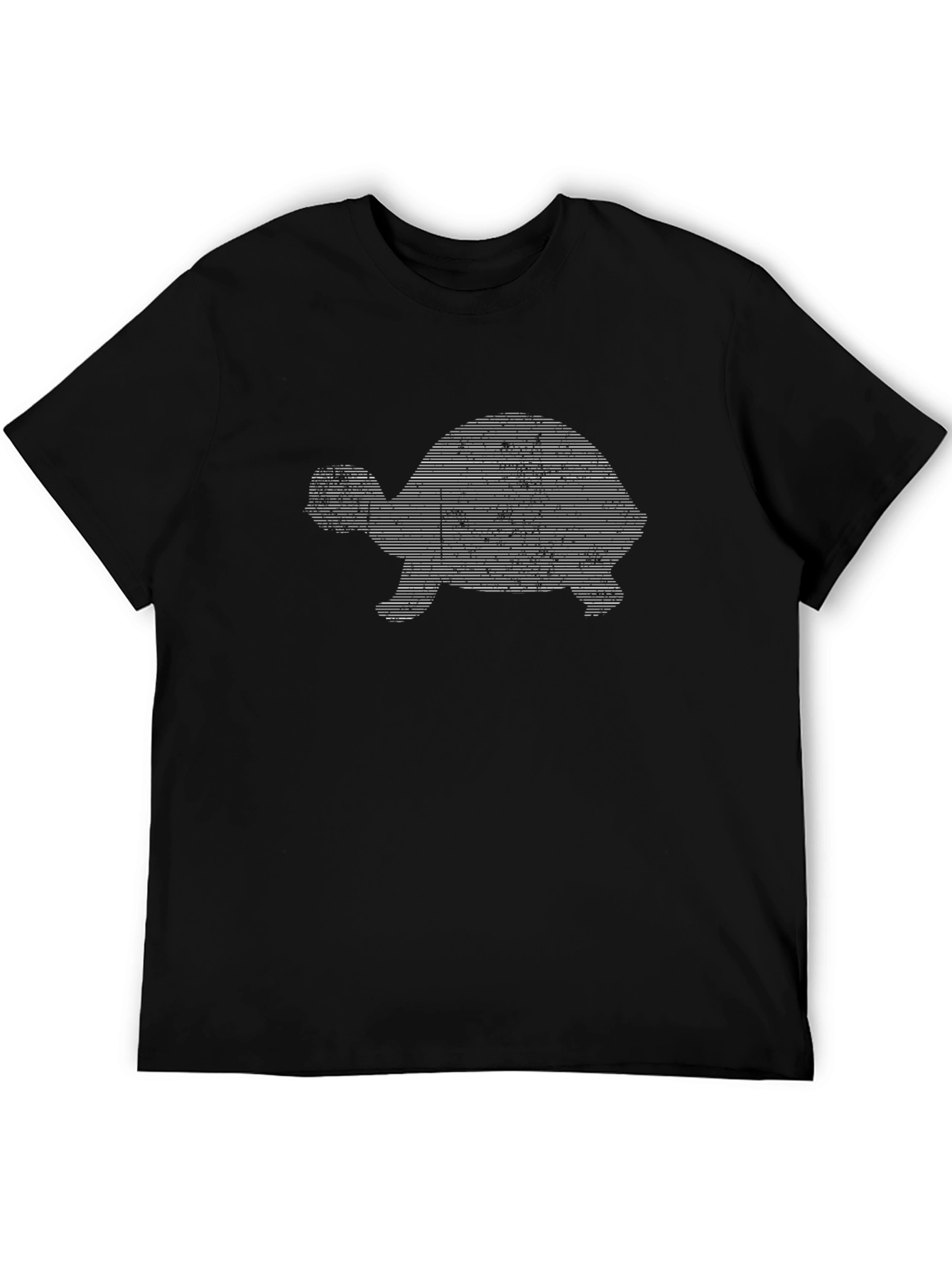 Striped Tortoise Graphic Black T-Shirt