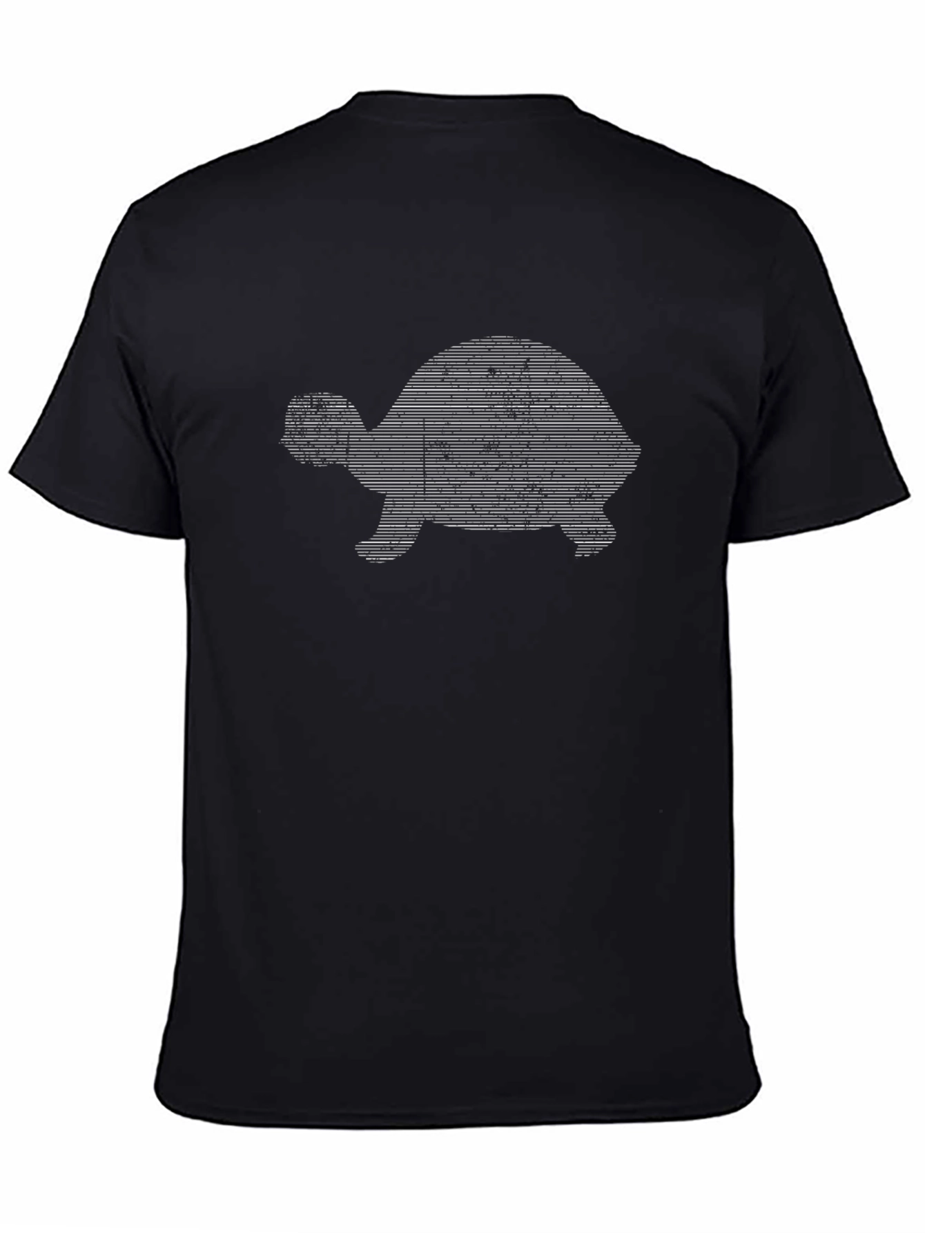 Striped Tortoise Graphic Black T-Shirt