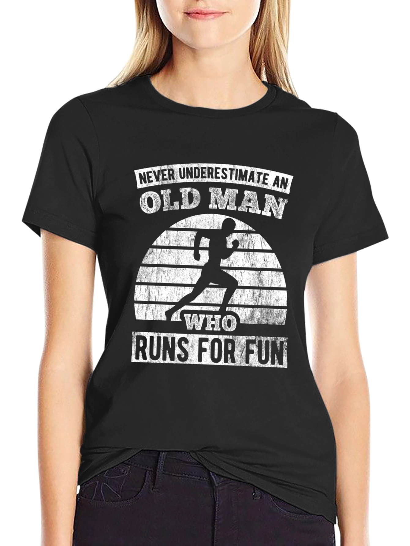 Old Man Runs For Fun Graphic T-Shirt