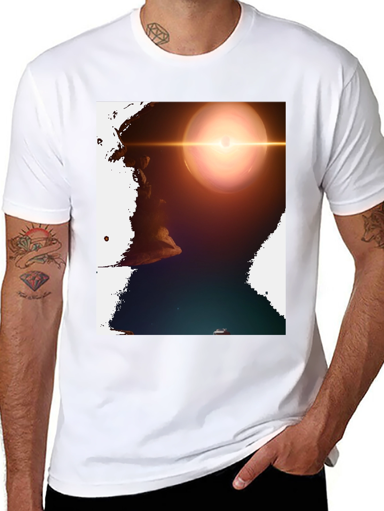 Celestial T-Shirt: Cosmic Lens Design