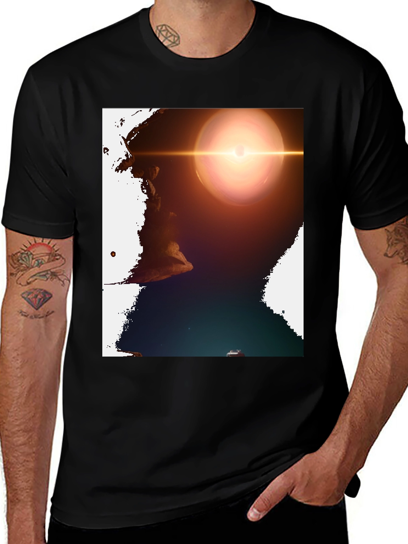 Celestial T-Shirt: Cosmic Lens Design