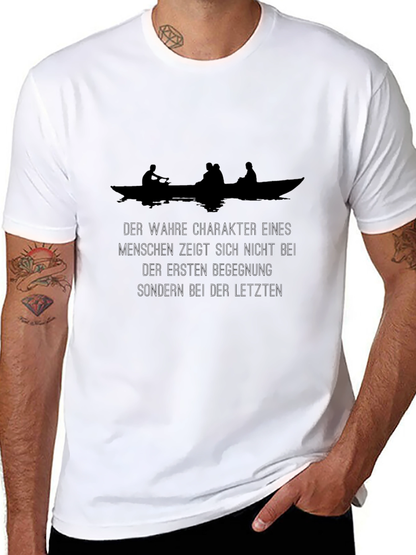 Character Boat Graphic Tee - Mens Black T-Shirt