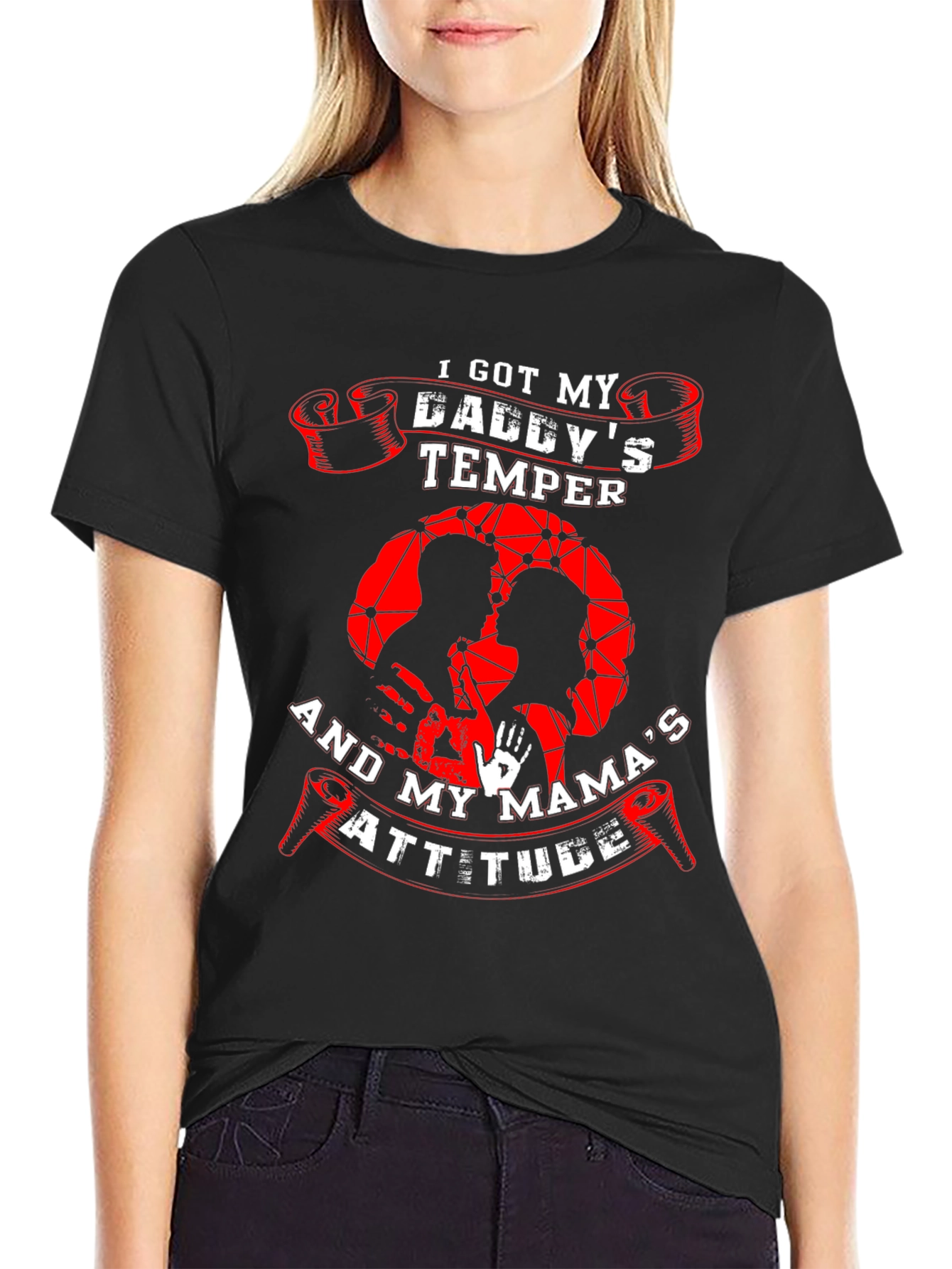 Daddys Temper Mamas Attitude Graphic Tee