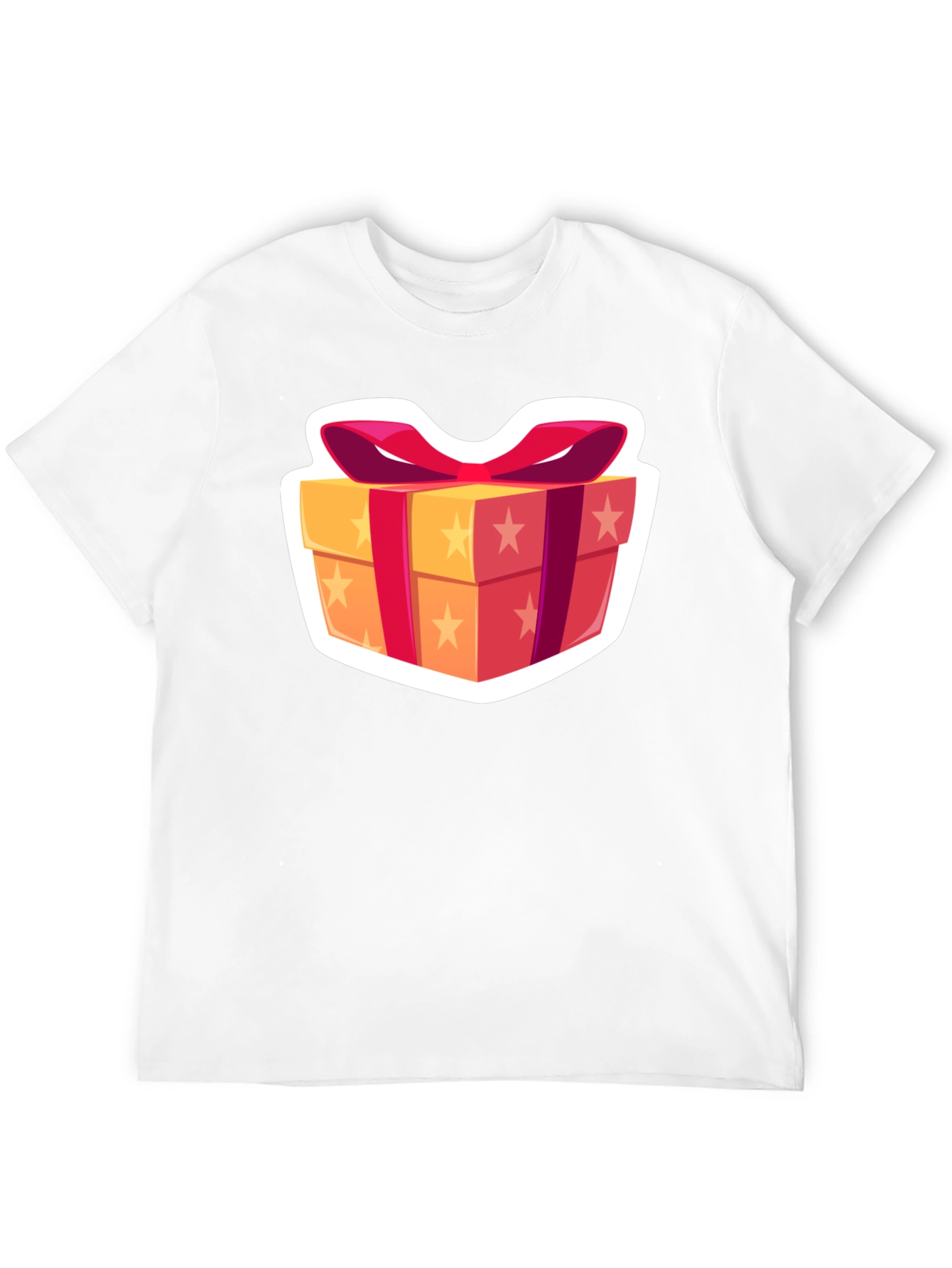 Festive Gift Box Graphic Tee - Black Cotton