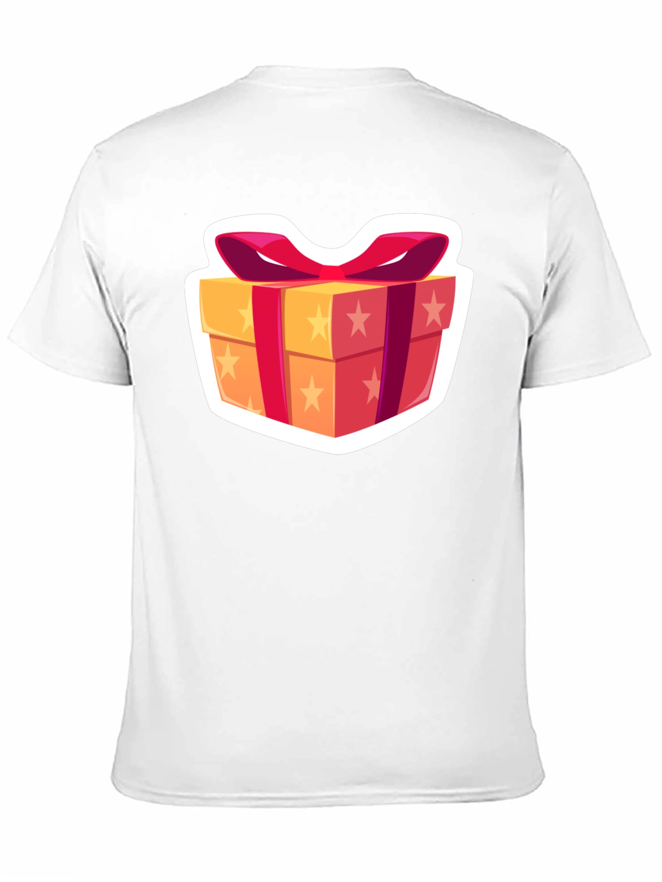 Festive Gift Box Graphic Tee - Black Cotton