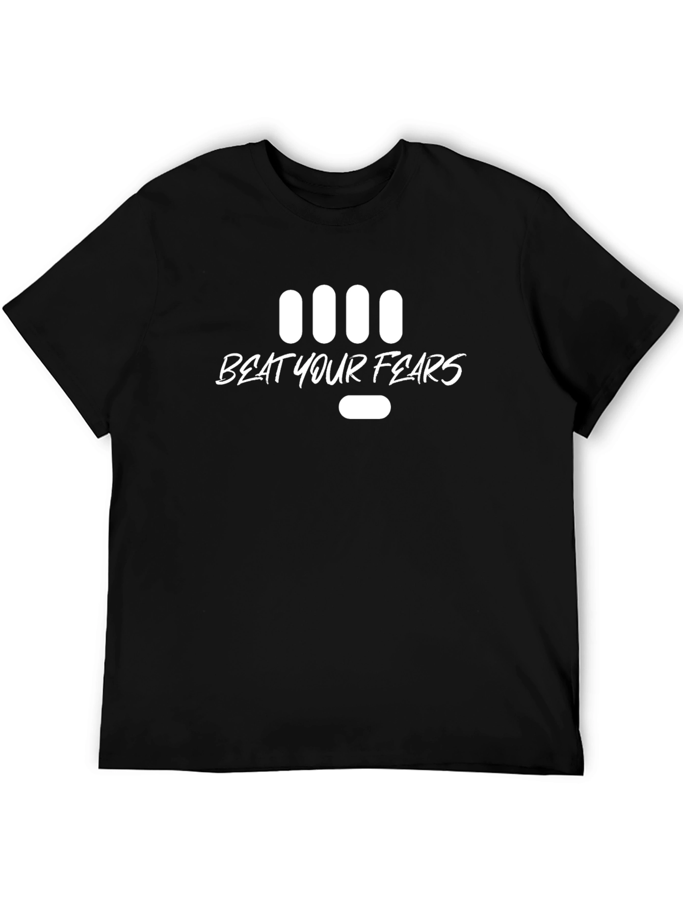 Beat Your Fears Graphic Tee - Black Cotton T-Shirt