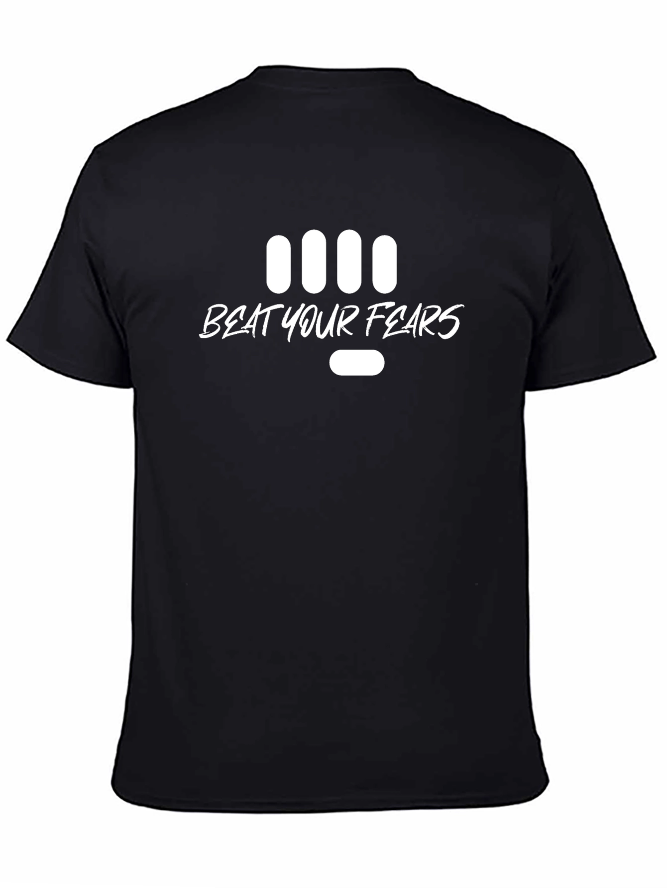 Beat Your Fears Graphic Tee - Black Cotton T-Shirt