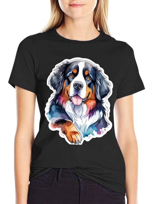 Bernese Mountain Dog T-Shirt - Watercolor Style