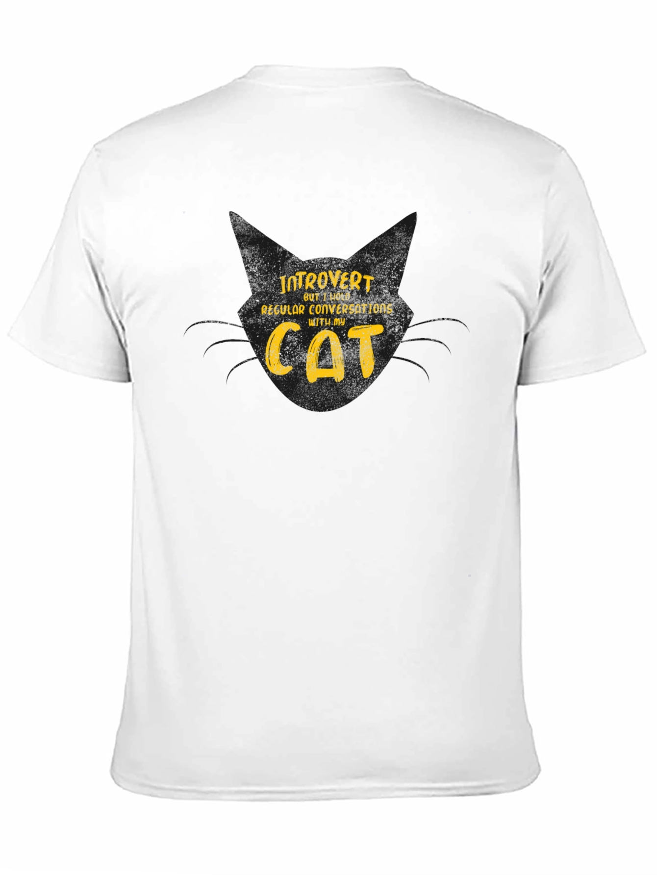 Introvert Cat Lover Graphic T-Shirt - Black