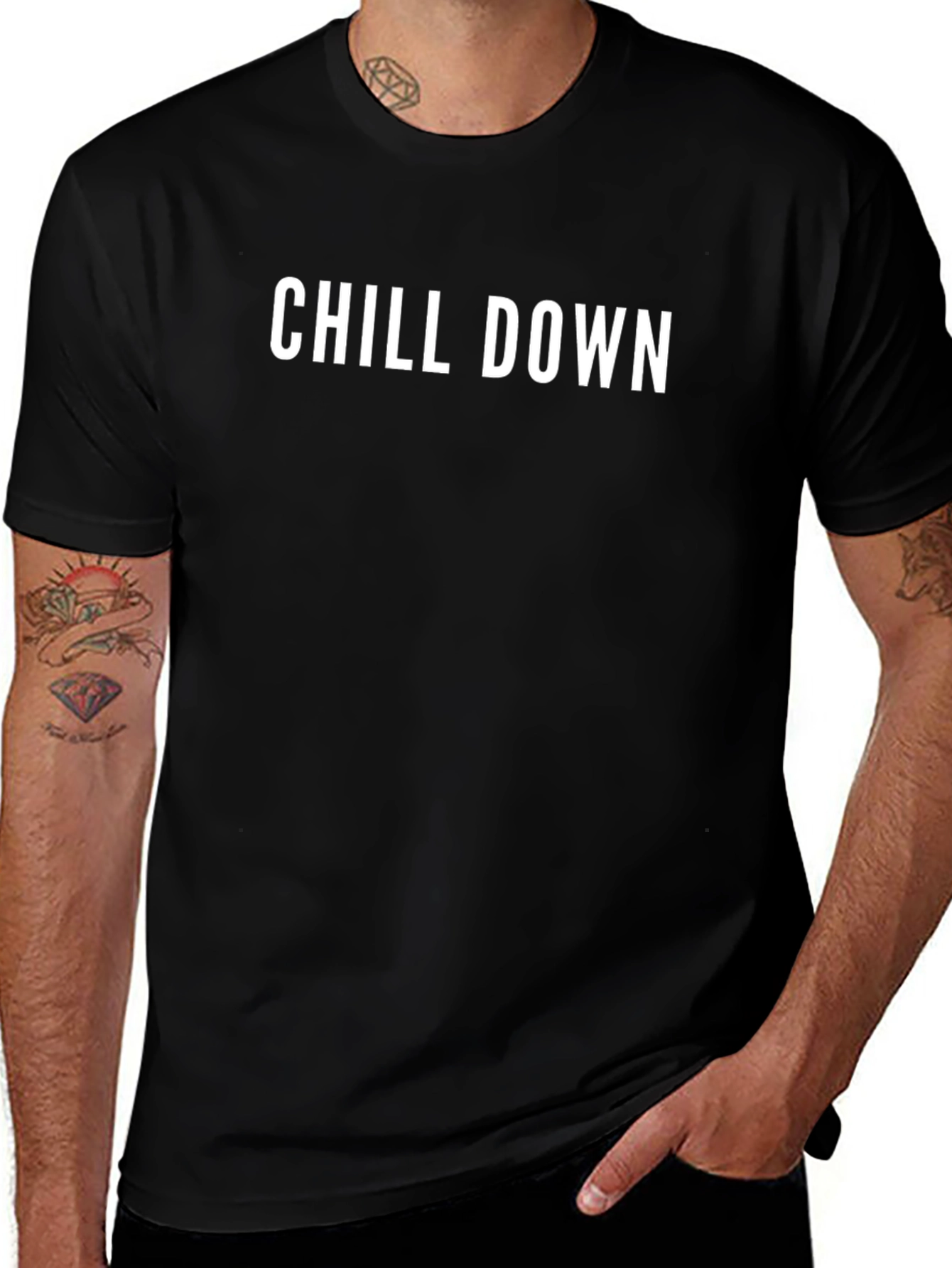 Chill Down Graphic Tee - Black Cotton Blend