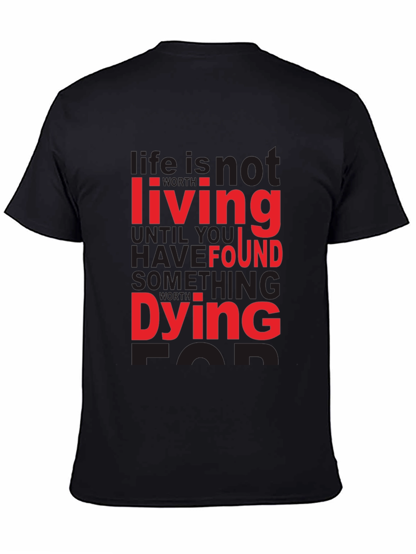 Life Quote Graphic Tee - Black Cotton T-Shirt