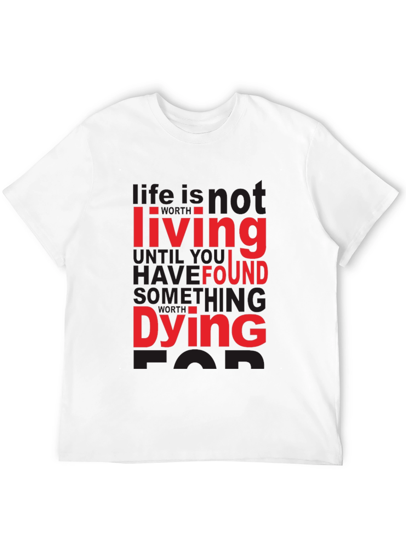 Life Quote Graphic Tee - Black Cotton T-Shirt