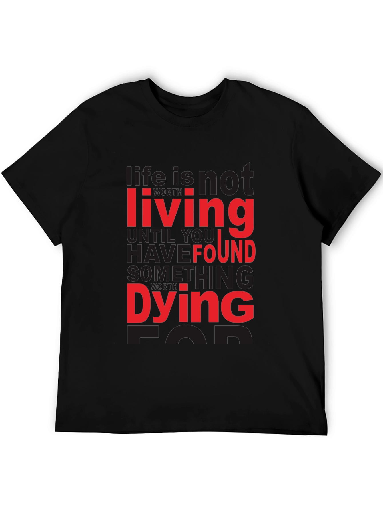 Life Quote Graphic Tee - Black Cotton T-Shirt