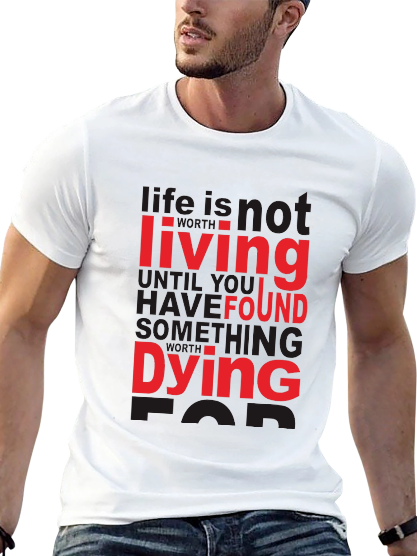 Life Quote Graphic Tee - Black Cotton T-Shirt