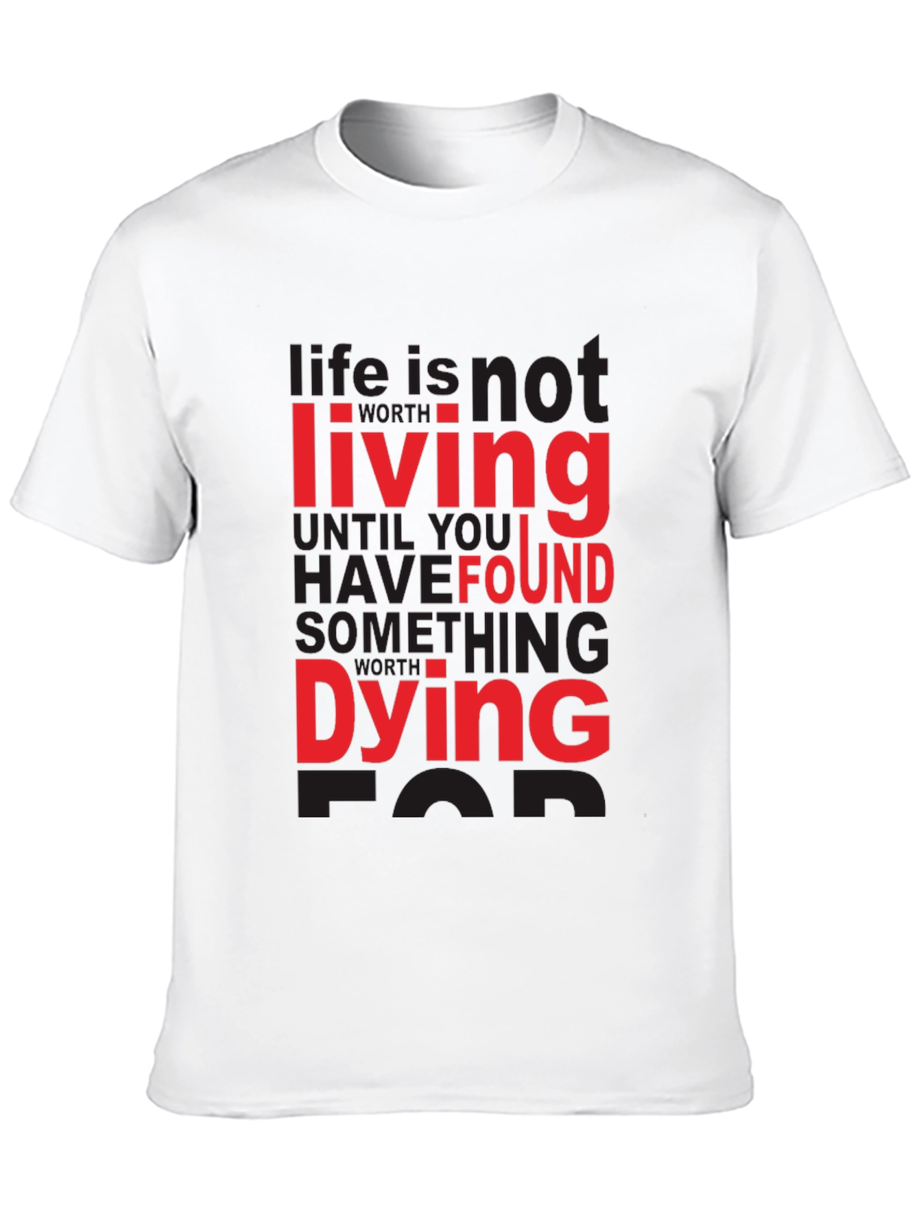 Life Quote Graphic Tee - Black Cotton T-Shirt
