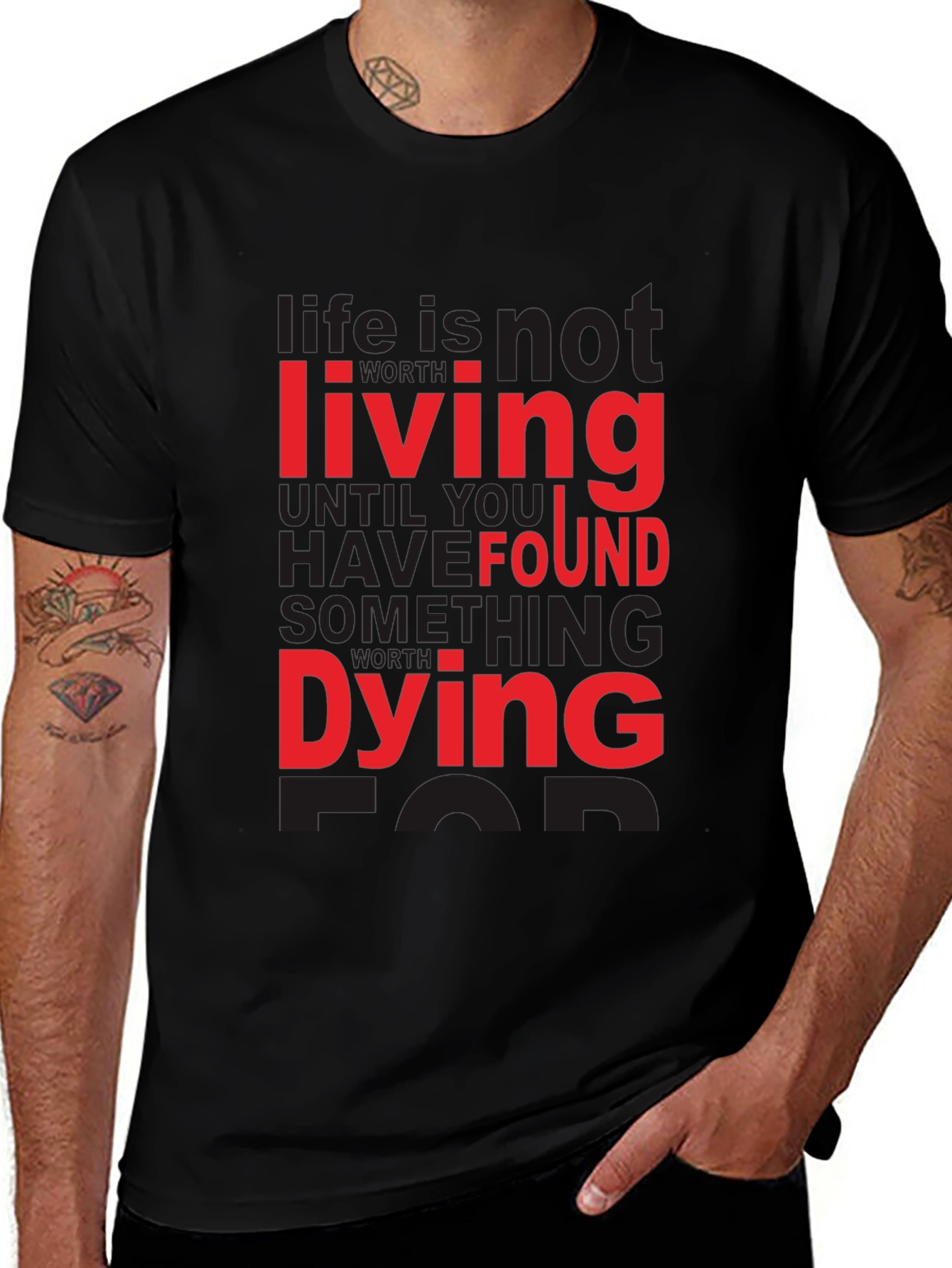 Life Quote Graphic Tee - Black Cotton T-Shirt