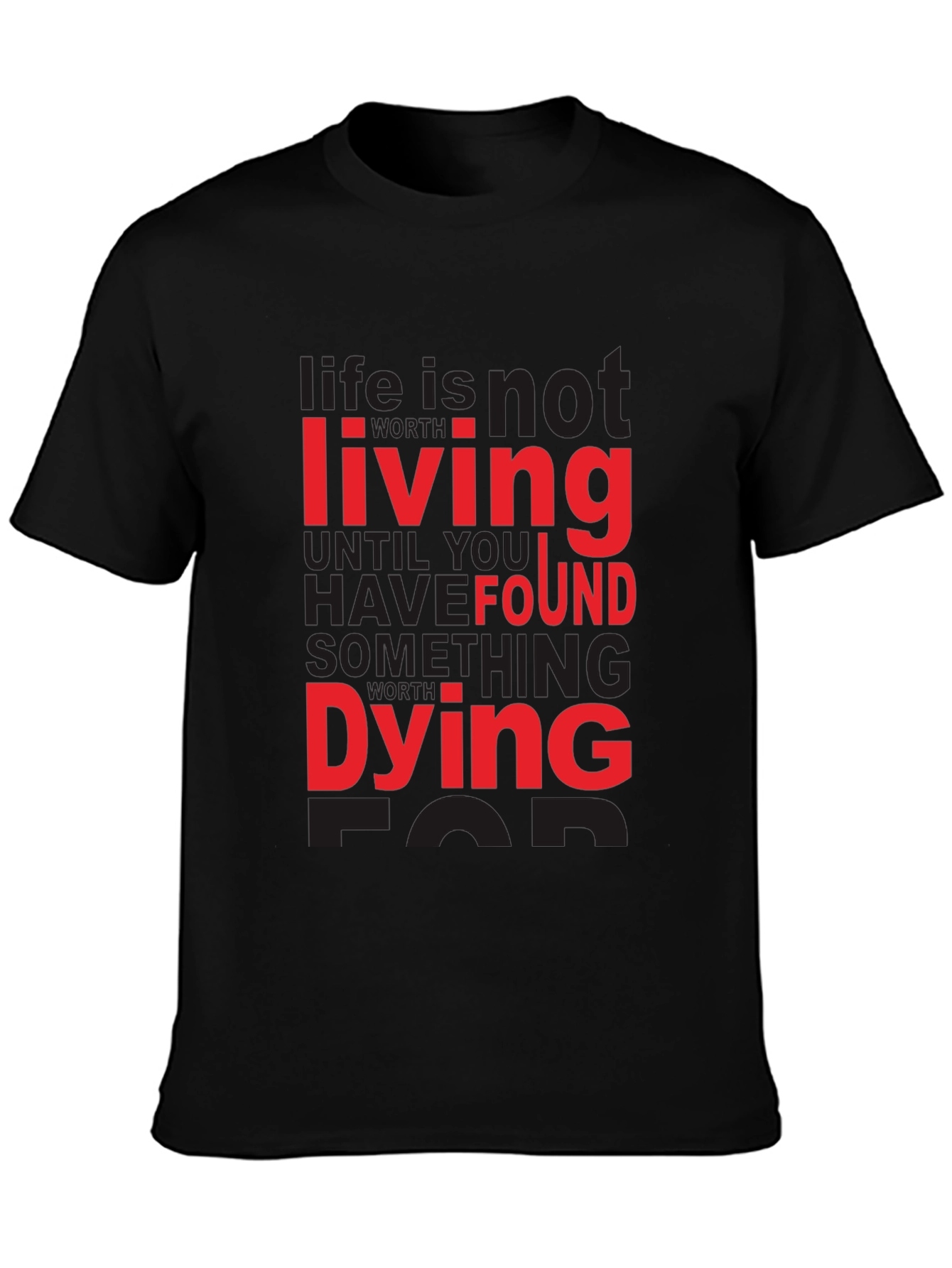 Life Quote Graphic Tee - Black Cotton T-Shirt