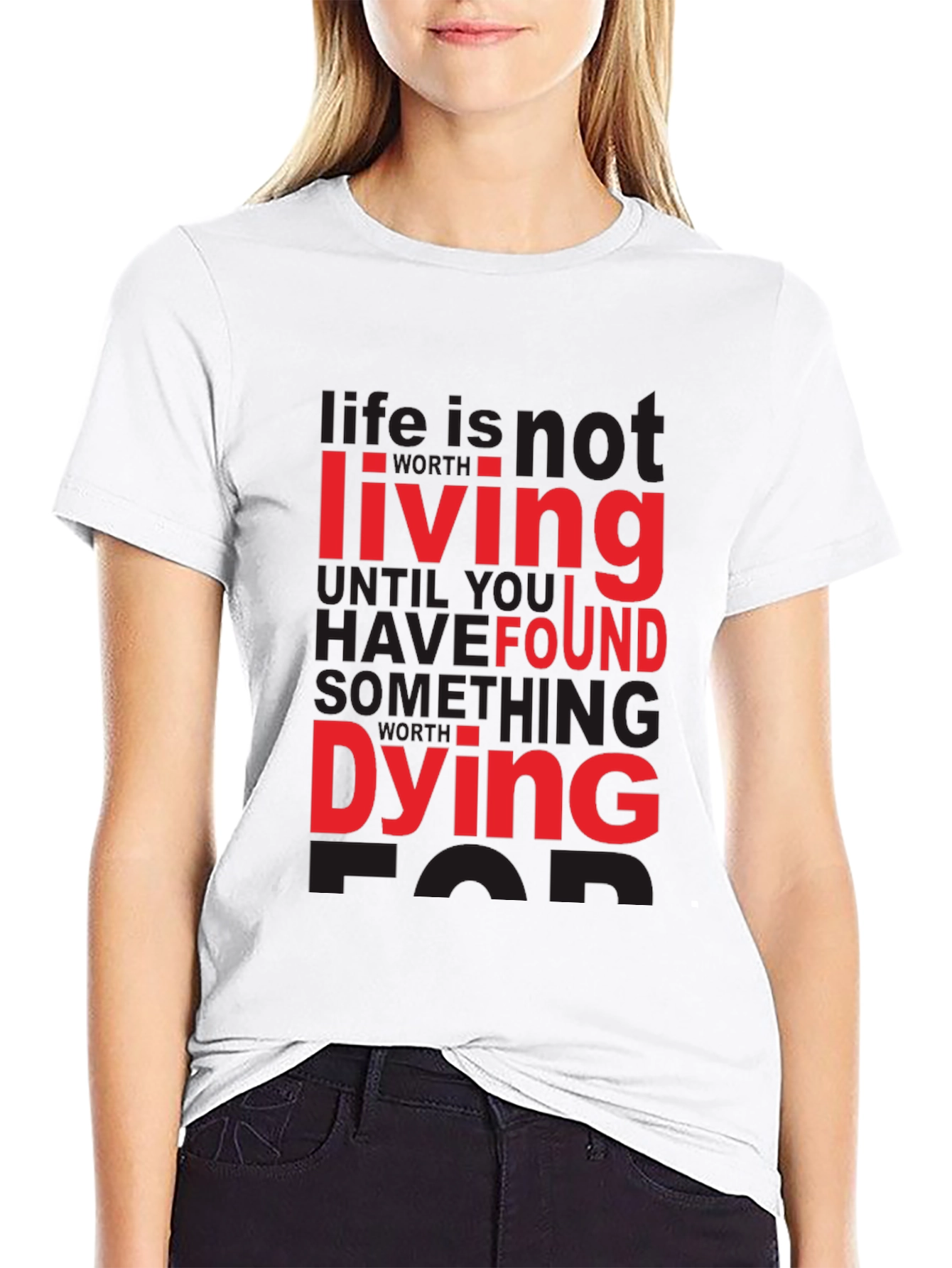 Life Quote Graphic Tee - Black Cotton T-Shirt
