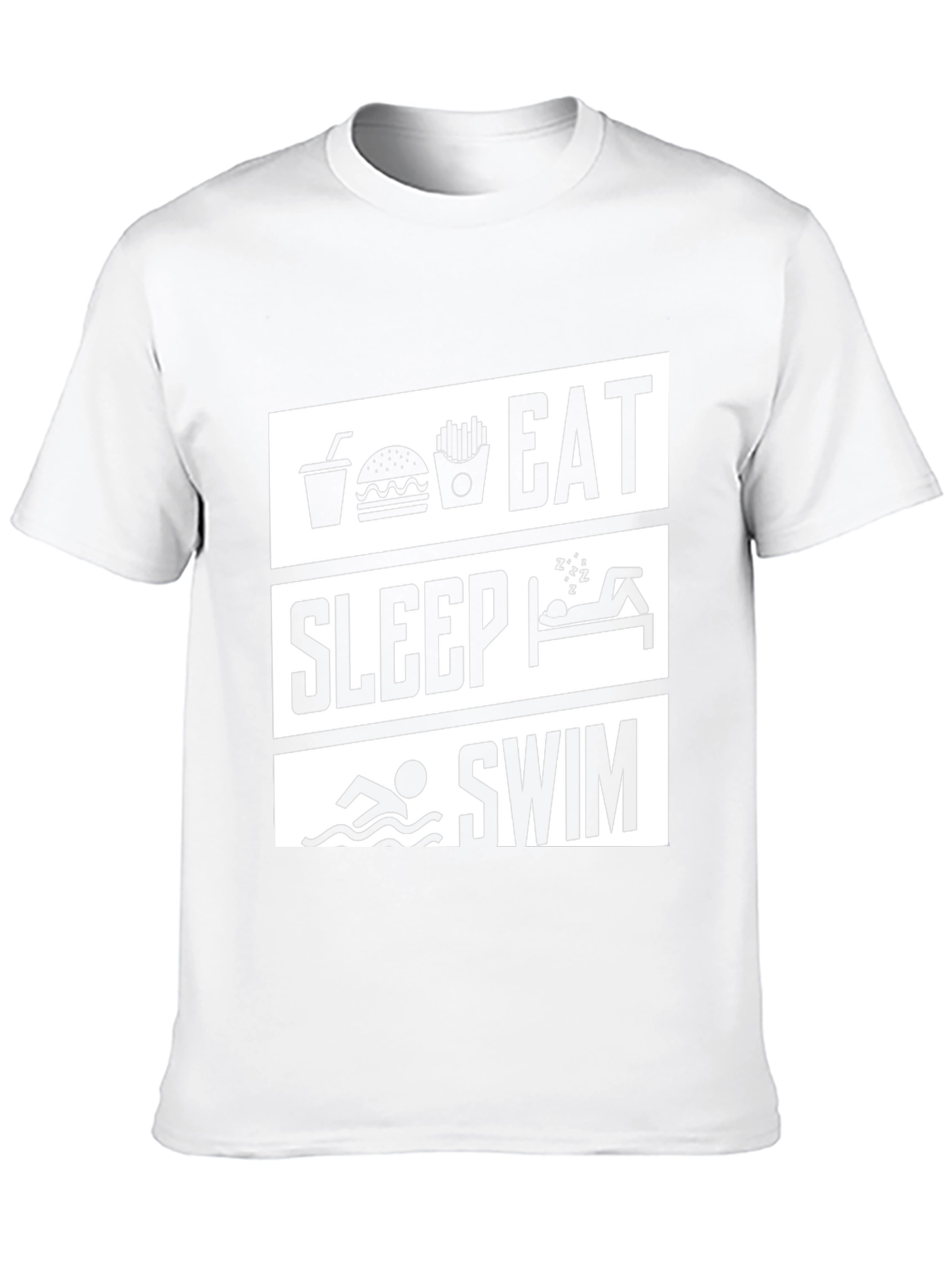 Eat Sleep Swim Graphic Tee - Black Cotton T-Shirt