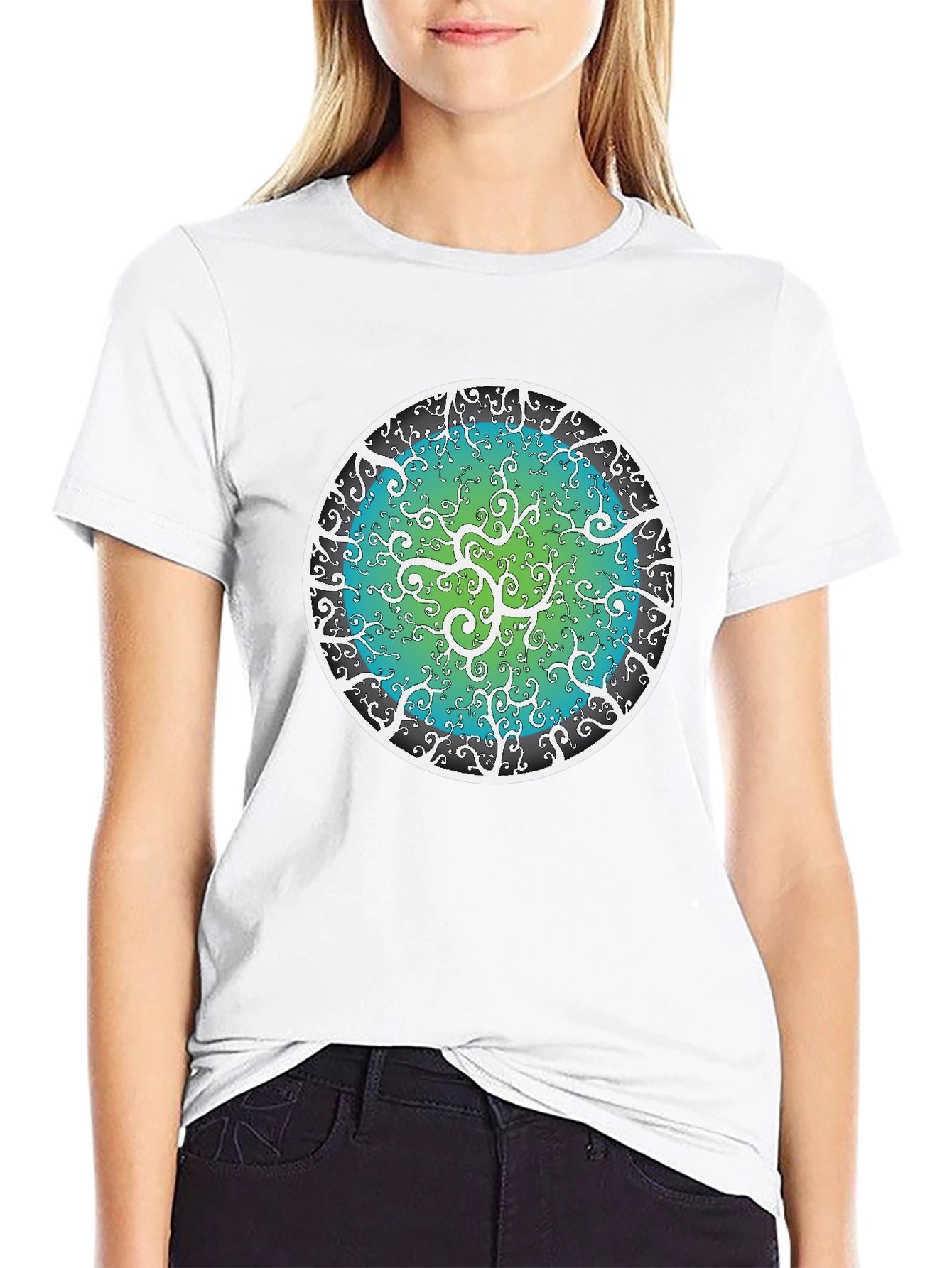 Cosmic Mandala Black T-Shirt