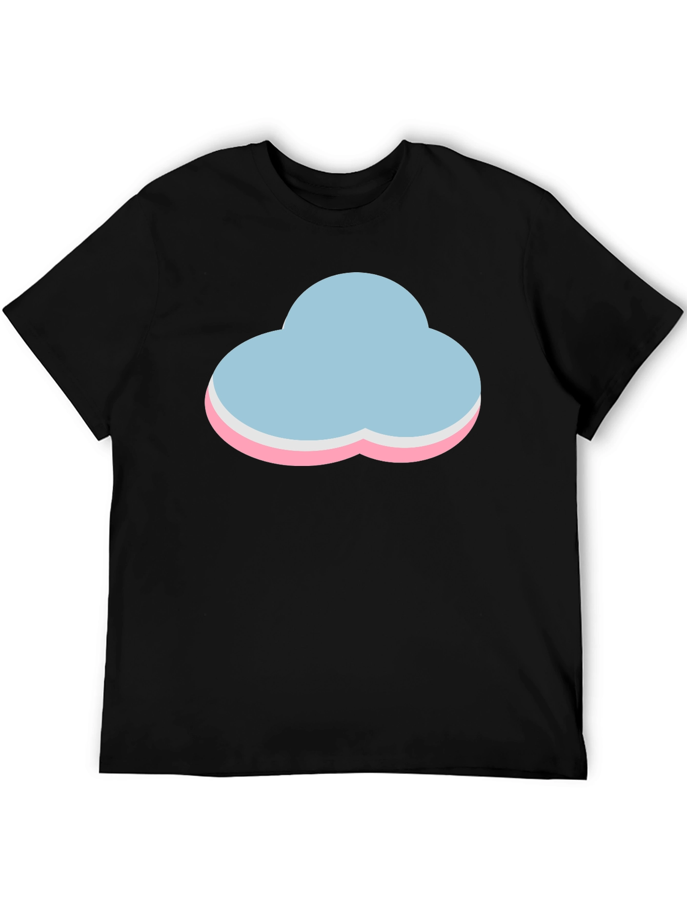 Pastel Cloud Graphic Black T-Shirt