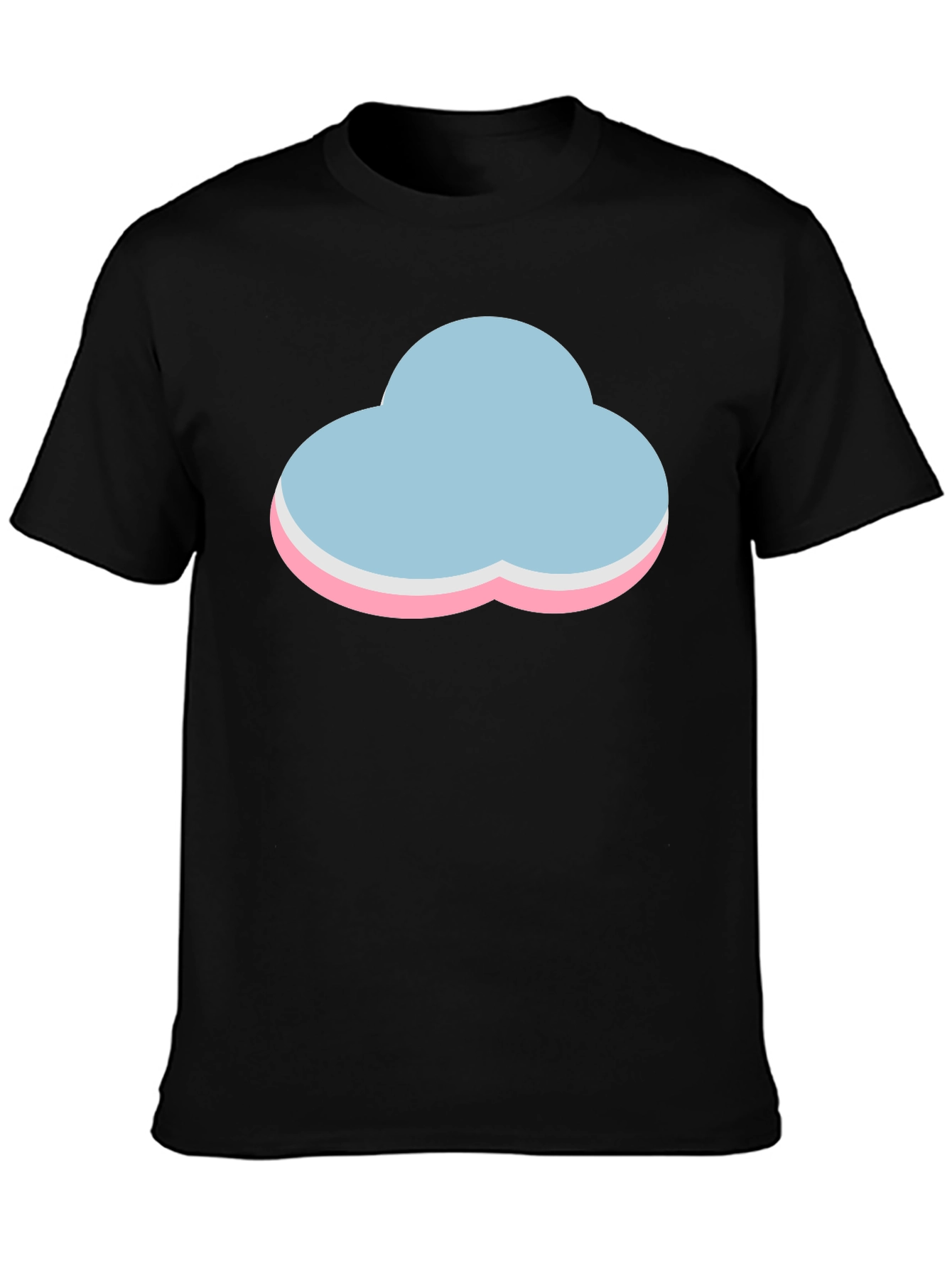 Pastel Cloud Graphic Black T-Shirt