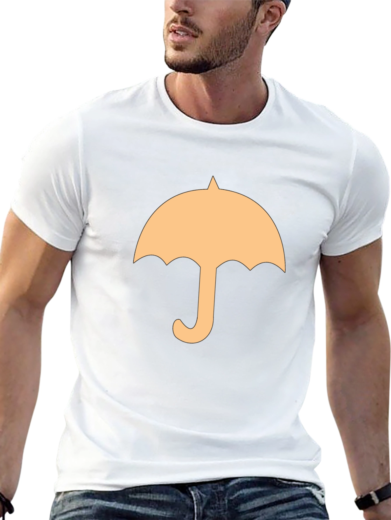 Umbrella Graphic Tee - Stylish Black Cotton T-Shirt