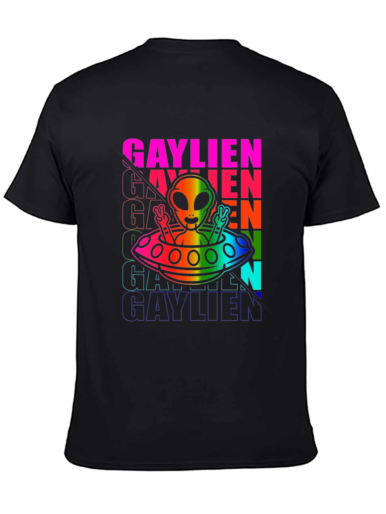 Gaylien T-Shirt: Rainbow Alien UFO Pride Tee