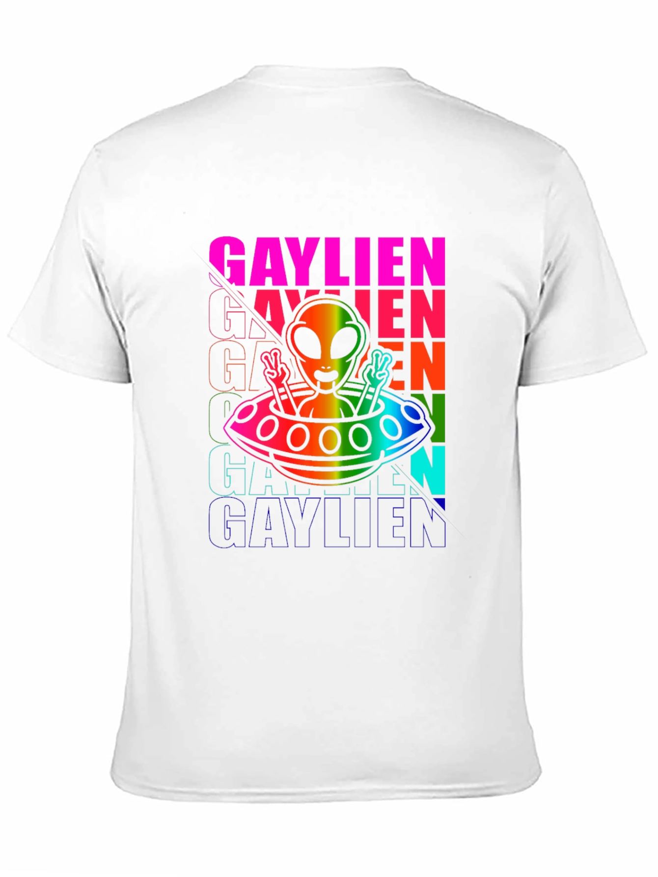 Gaylien T-Shirt: Rainbow Alien UFO Pride Tee