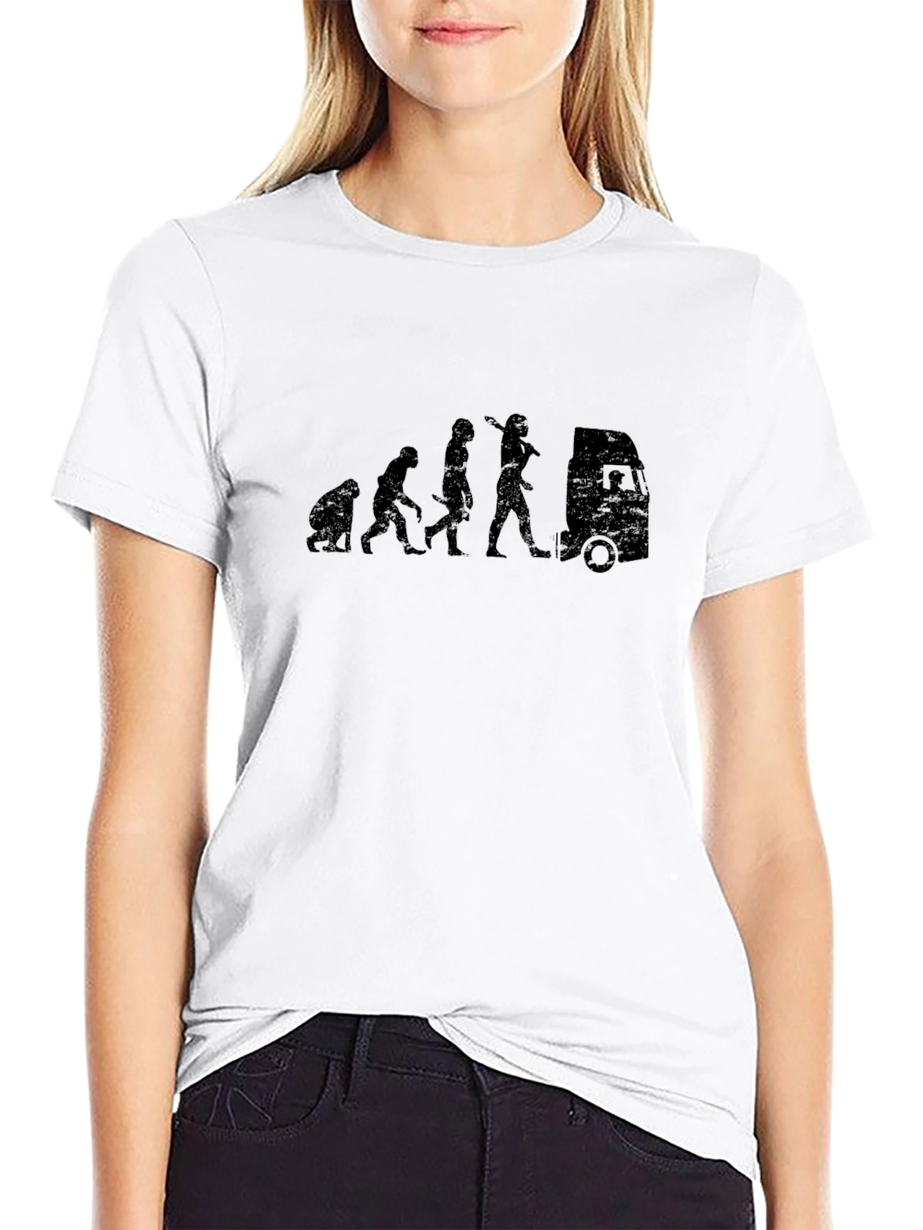 Evolution of Trucker Black T-Shirt