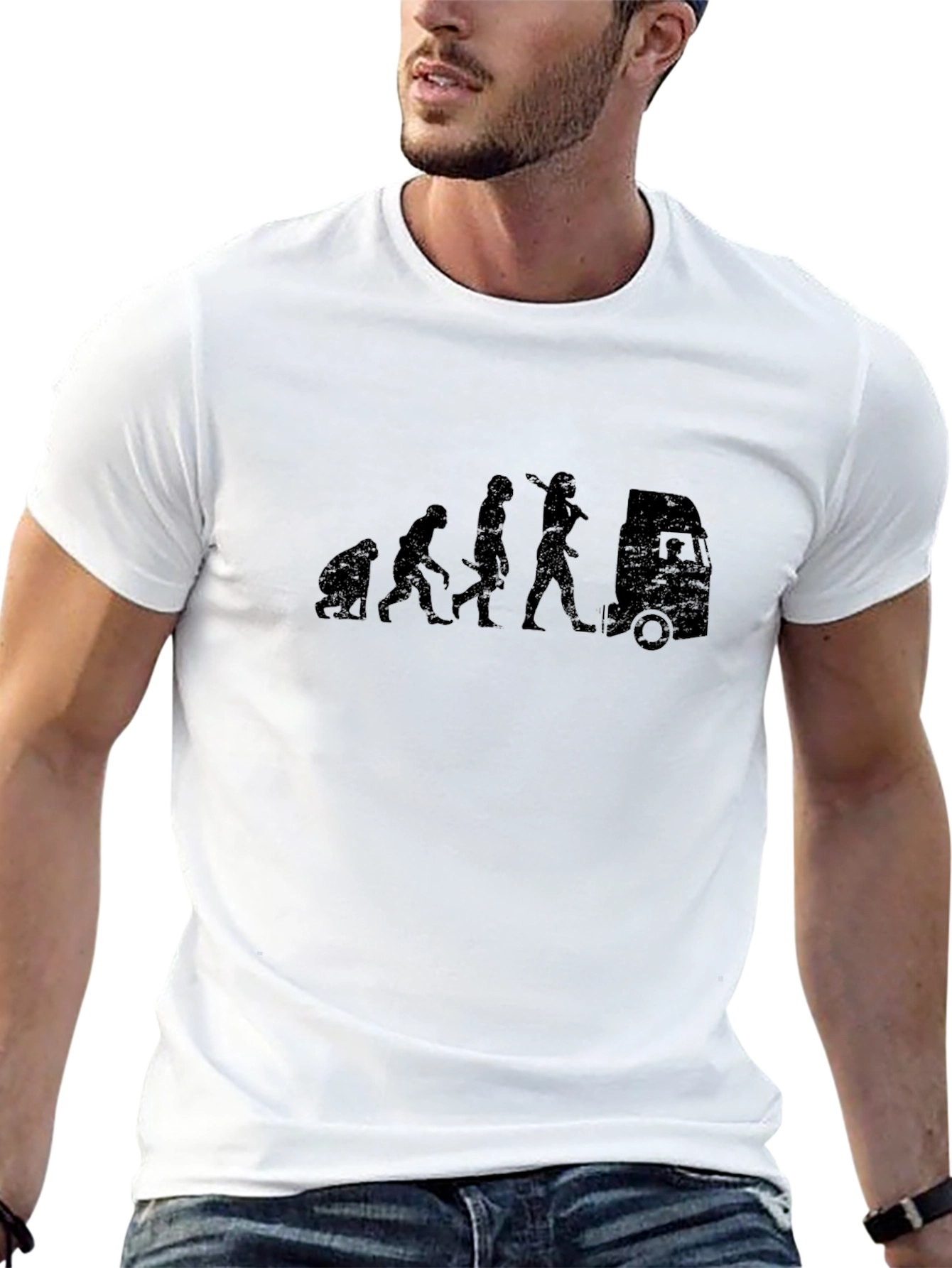 Evolution of Trucker Black T-Shirt