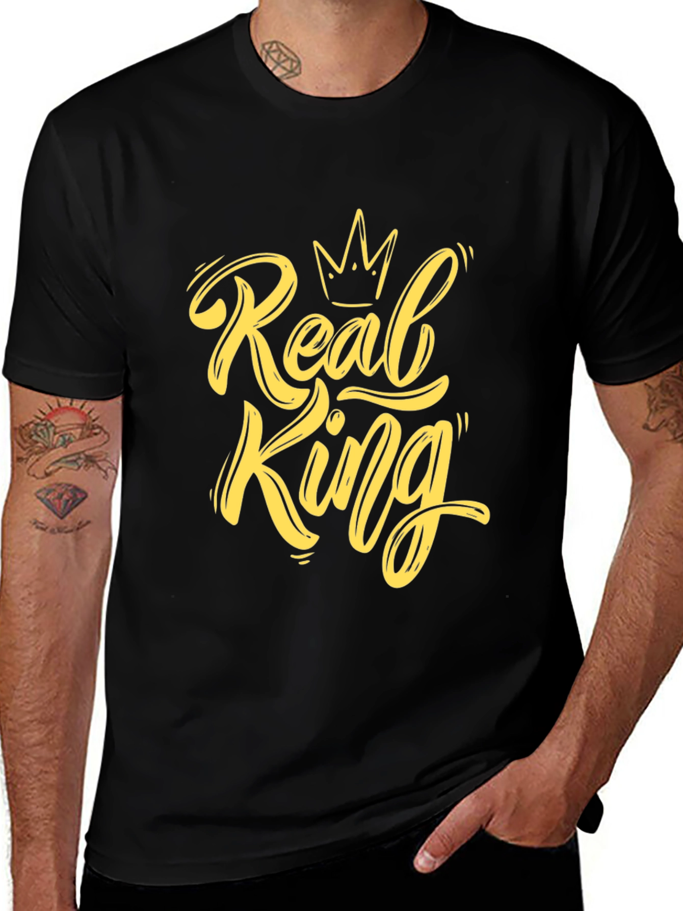 Real King Graphic T-Shirt - Mens Black Tee