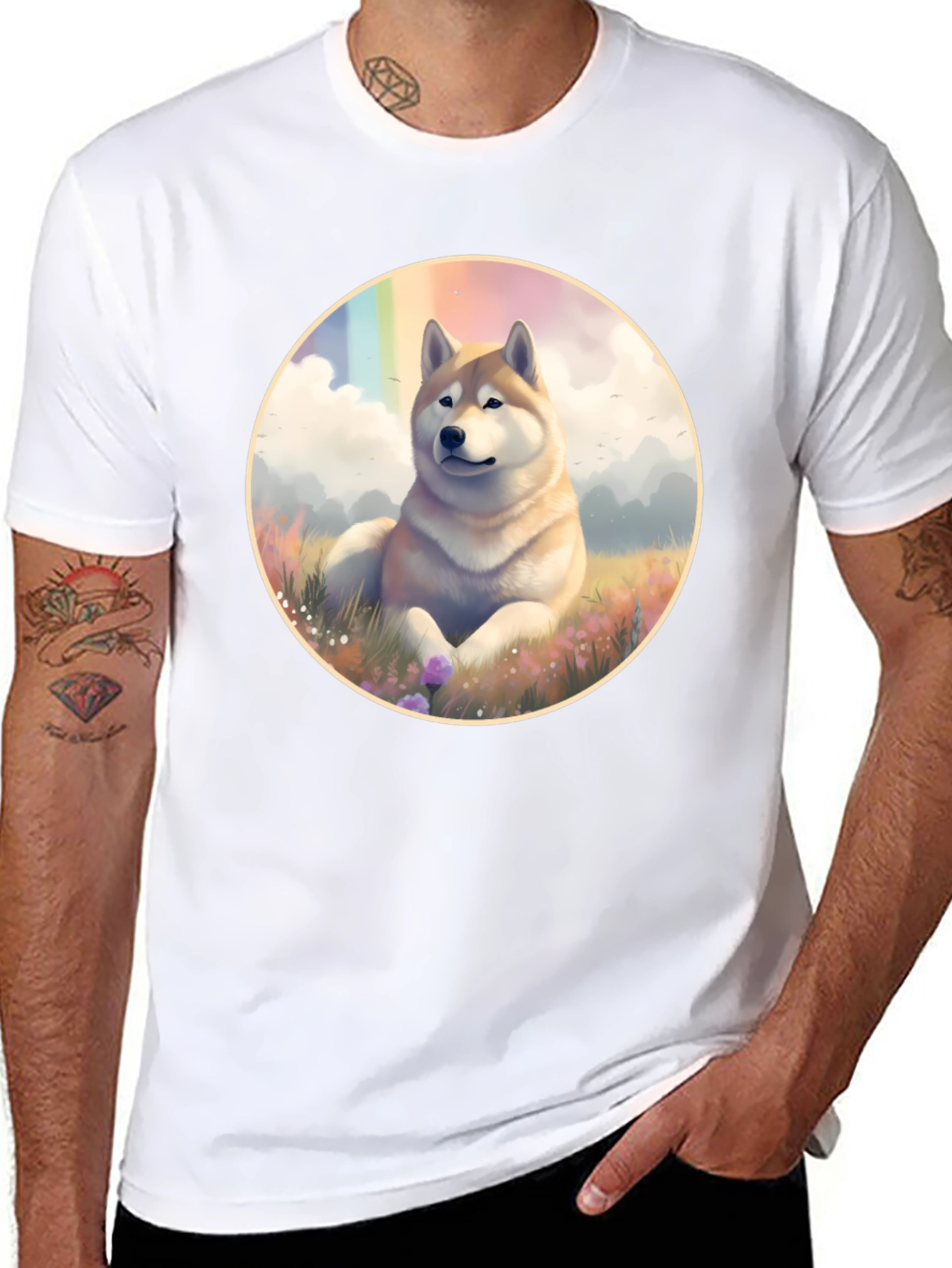 Shiba Inu Rainbow T-Shirt - Unique Dog Lover Tee