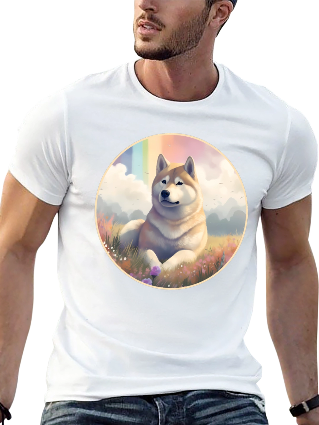 Shiba Inu Rainbow T-Shirt - Unique Dog Lover Tee