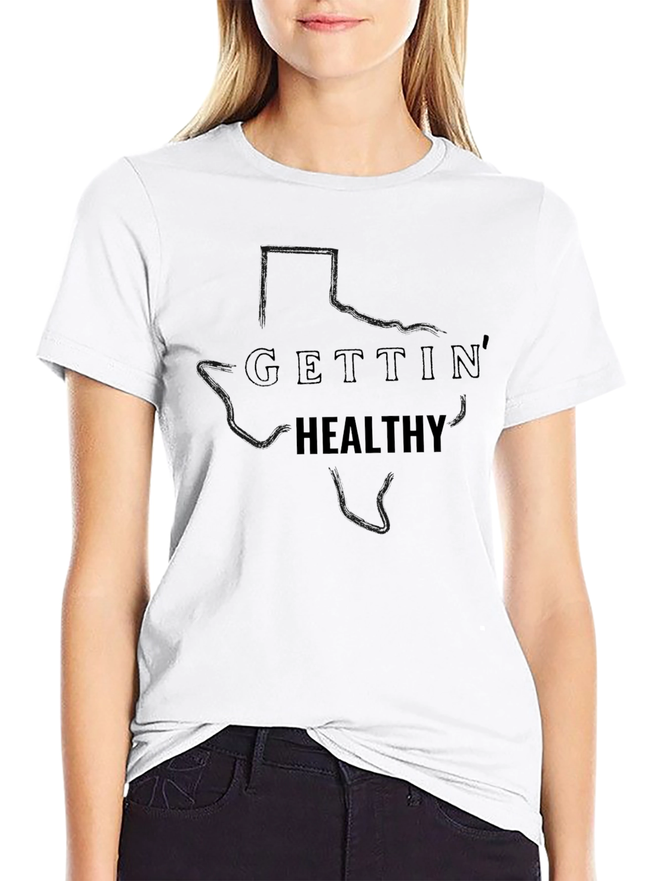 Gettin Healthy Texas Black T-Shirt