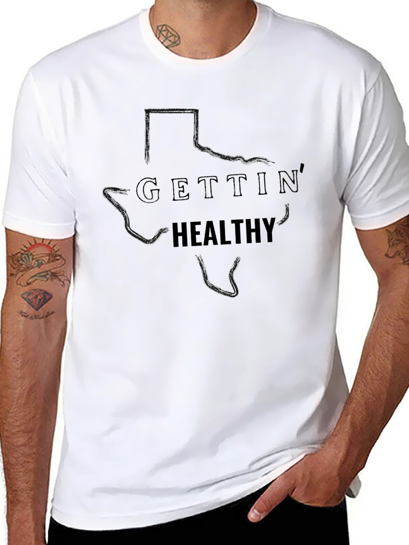 Gettin Healthy Texas Black T-Shirt