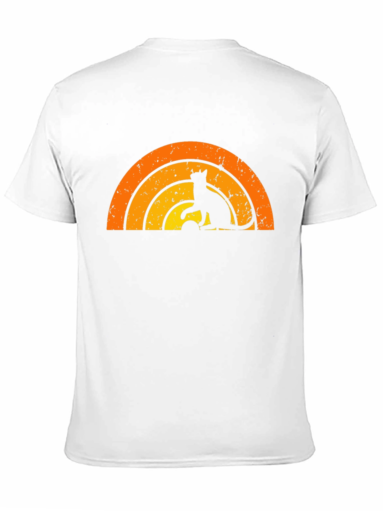 Retro Cat Rainbow Graphic T-Shirt