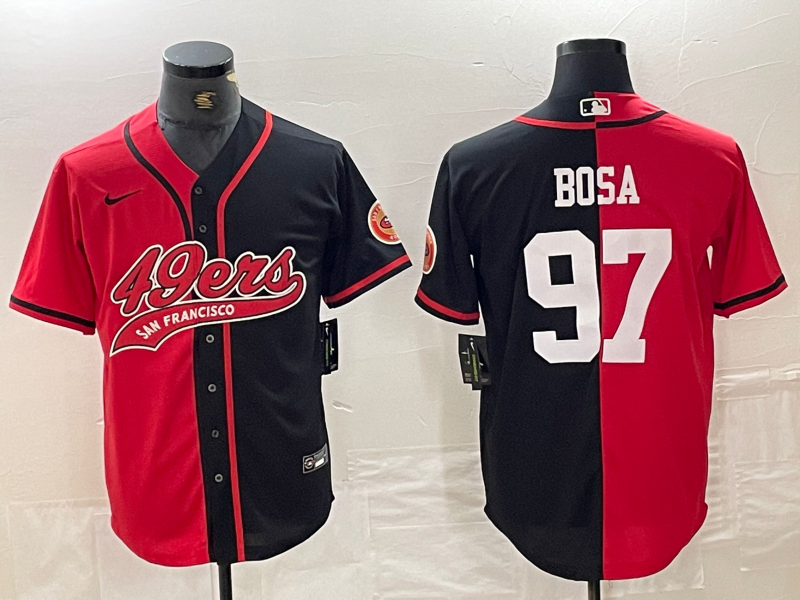 Men's San Francisco 49ers Nick Bosa #97 Red/Black Game Player Jerseys Joint Edition