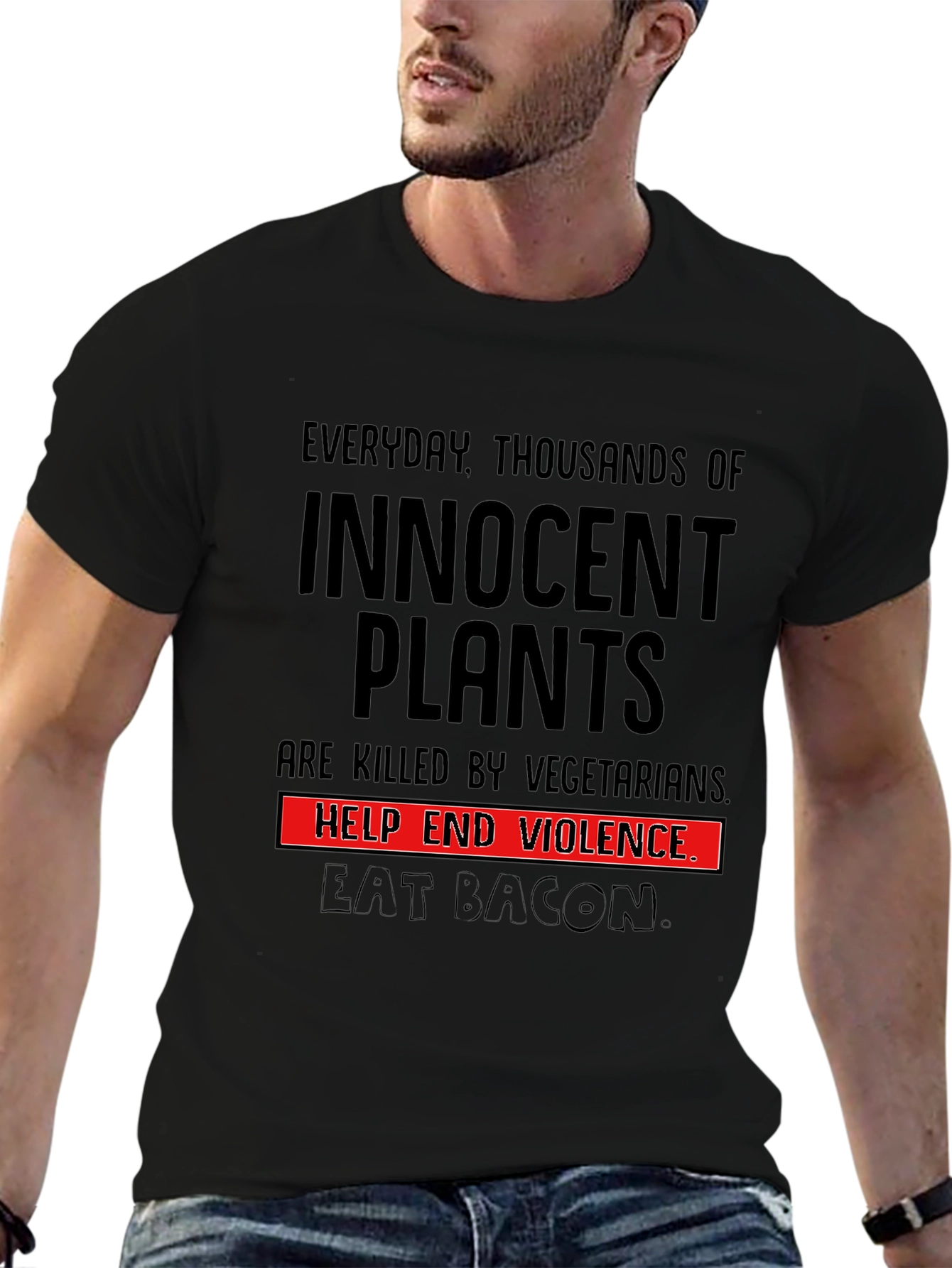 Innocent Plants Eat Bacon Graphic Tee