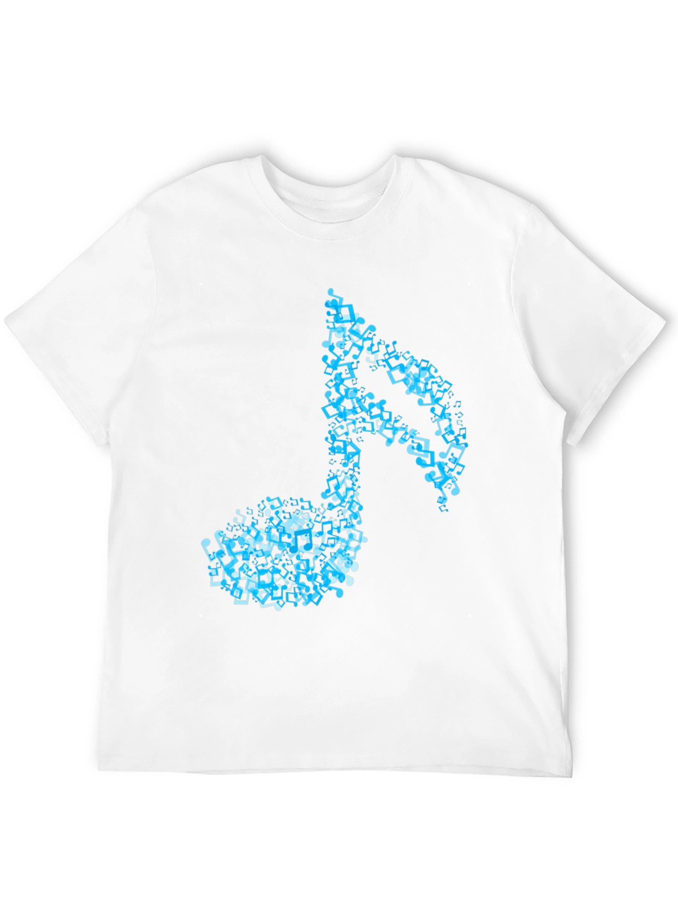 Musical Note Mens Black Graphic T-Shirt