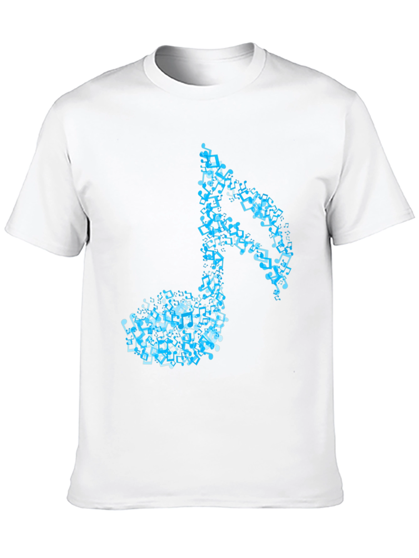 Musical Note Mens Black Graphic T-Shirt