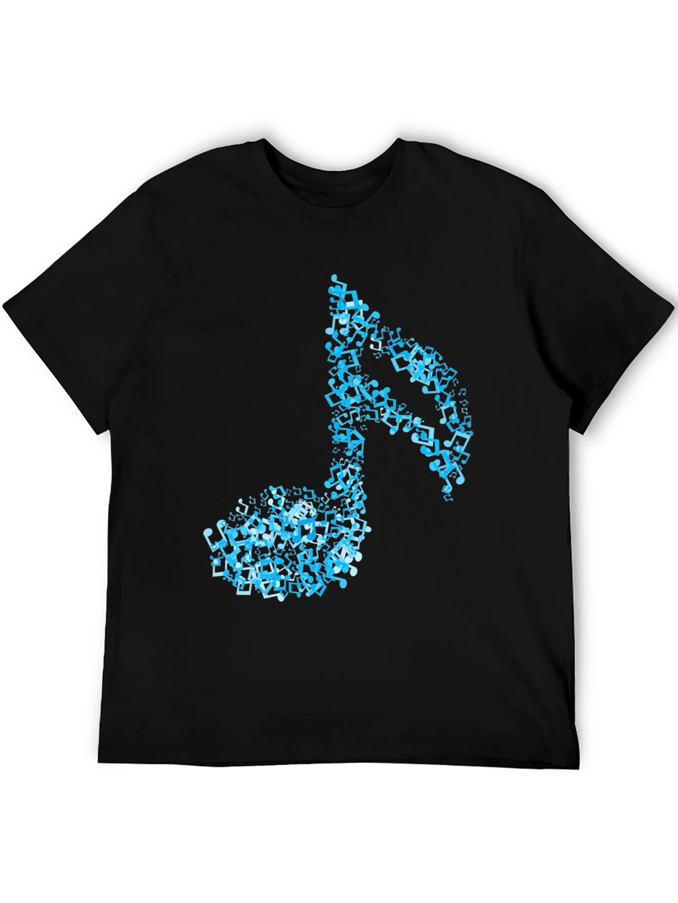 Musical Note Mens Black Graphic T-Shirt