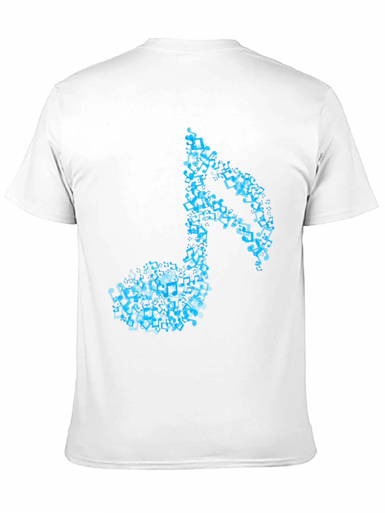Musical Note Mens Black Graphic T-Shirt