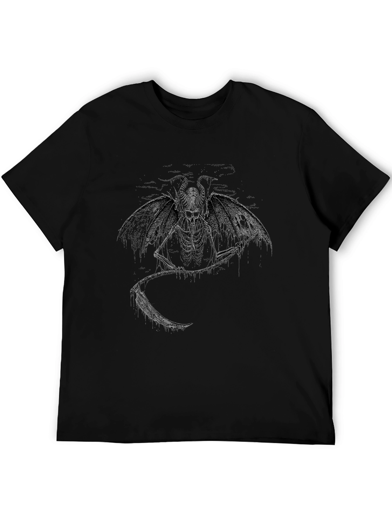 Grim Reaper Graphic Tee - Dark Skeleton Design