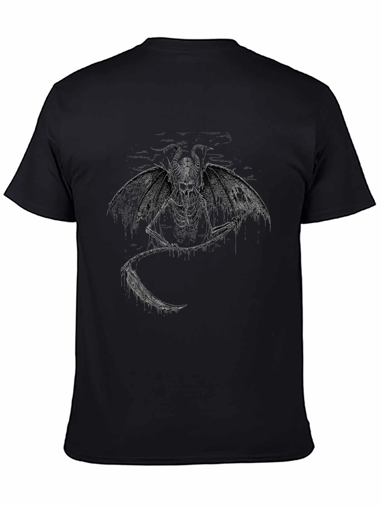 Grim Reaper Graphic Tee - Dark Skeleton Design