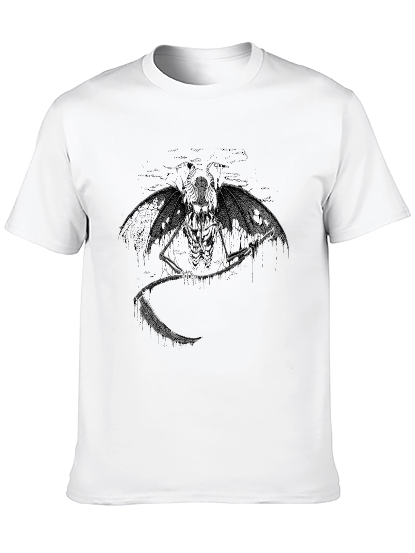 Grim Reaper Graphic Tee - Dark Skeleton Design