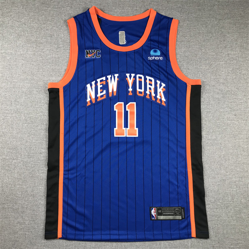 Men's New York Knicks Jalen Brunson #11 Blue 2023/24 Swingman Jerseys - City Edition