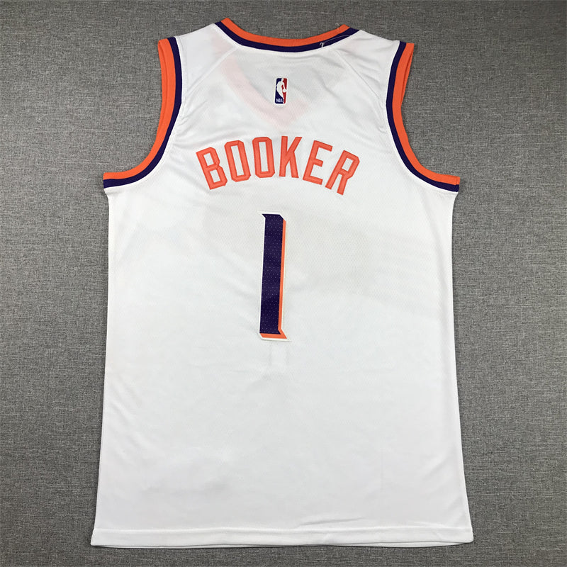 Men's Phoenix Suns Devin Booker #1 White 2023/24 Fast Break Replica Jerseys - Association Edition